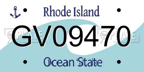 GV09470 Rhode Island License Plate