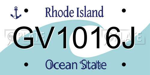 GV1016J Rhode Island License Plate