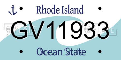 GV11933 Rhode Island License Plate