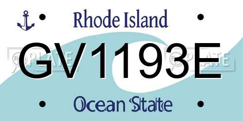GV1193E Rhode Island License Plate