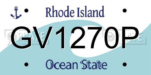 GV1270P Rhode Island License Plate