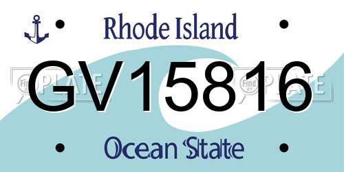 GV15816 Rhode Island License Plate
