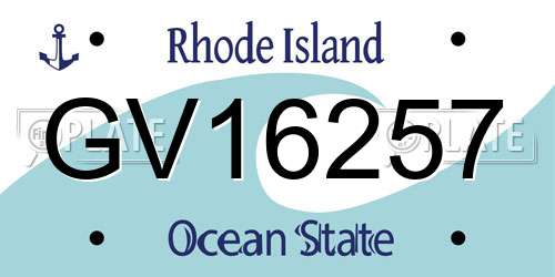 GV16257 Rhode Island License Plate