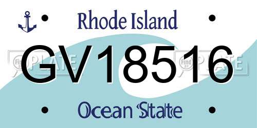 GV18516 Rhode Island License Plate