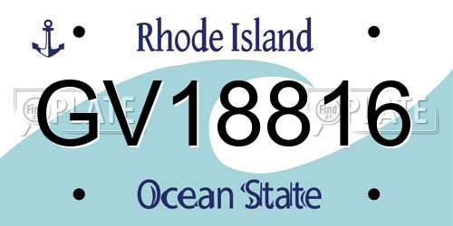 GV18816 Rhode Island License Plate