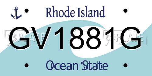 GV1881G Rhode Island License Plate