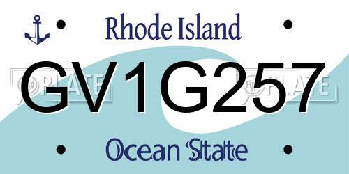 GV1G257 Rhode Island License Plate