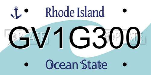 GV1G300 Rhode Island License Plate