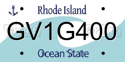 GV1G400 Rhode Island License Plate
