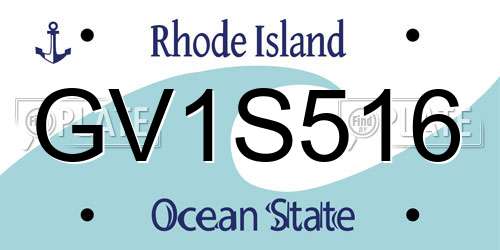 GV1S516 Rhode Island License Plate