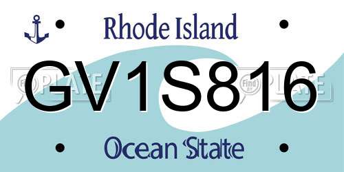 GV1S816 Rhode Island License Plate
