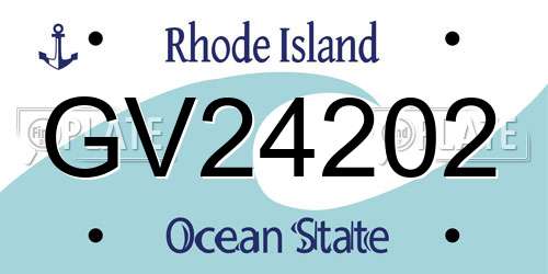 GV24202 Rhode Island License Plate