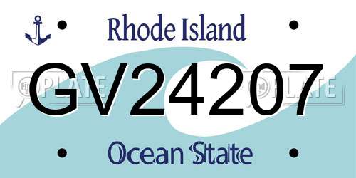 GV24207 Rhode Island License Plate