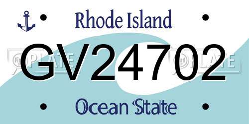 GV24702 Rhode Island License Plate