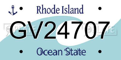 GV24707 Rhode Island License Plate