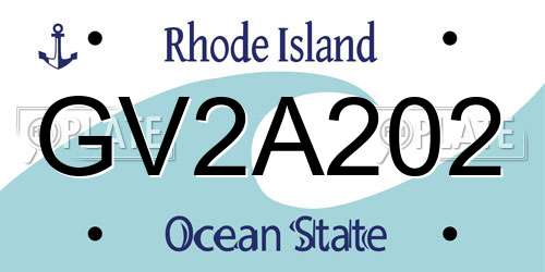 GV2A202 Rhode Island License Plate
