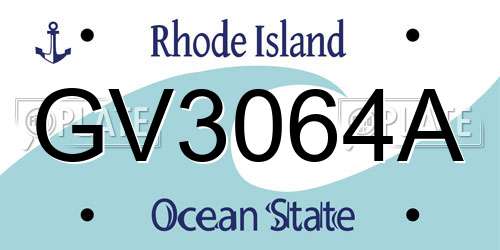 GV3064A Rhode Island License Plate
