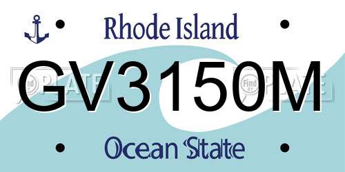 GV3150M Rhode Island License Plate