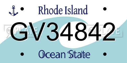 GV34842 Rhode Island License Plate