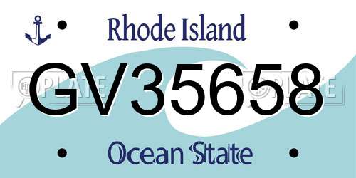 GV35658 Rhode Island License Plate