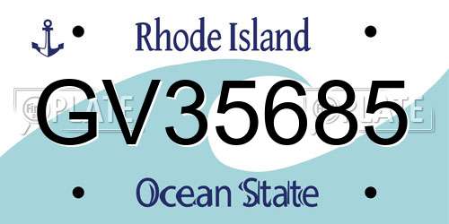 GV35685 Rhode Island License Plate