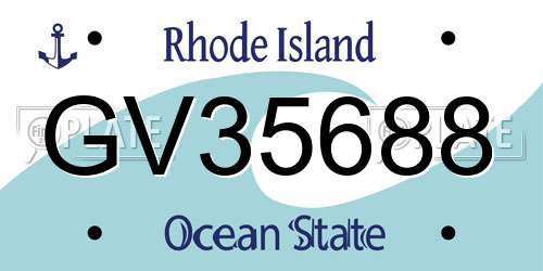 GV35688 Rhode Island License Plate