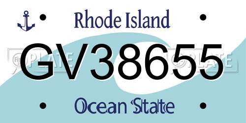 GV38655 Rhode Island License Plate