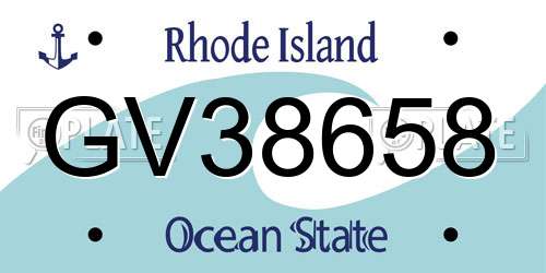 GV38658 Rhode Island License Plate