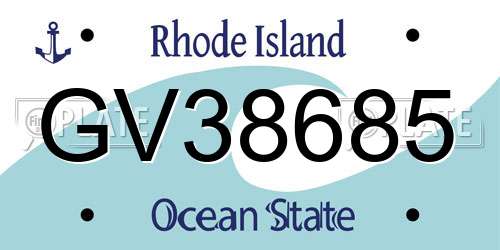 GV38685 Rhode Island License Plate