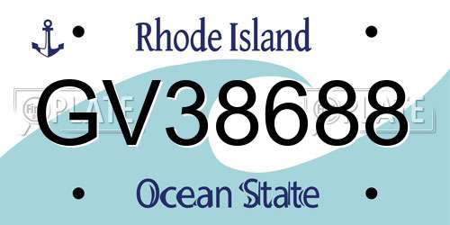 GV38688 Rhode Island License Plate