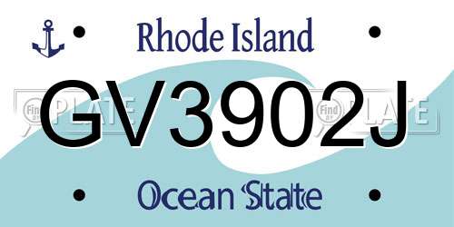 GV3902J Rhode Island License Plate