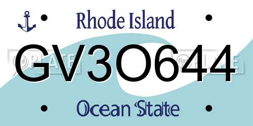GV3O644 Rhode Island License Plate