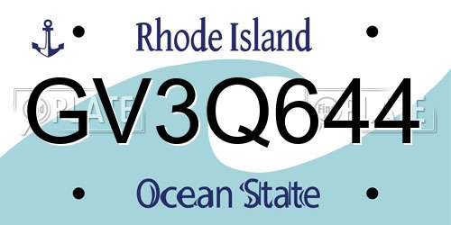 GV3Q644 Rhode Island License Plate