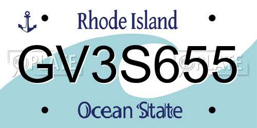 GV3S655 Rhode Island License Plate