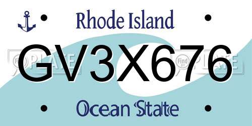 GV3X676 Rhode Island License Plate
