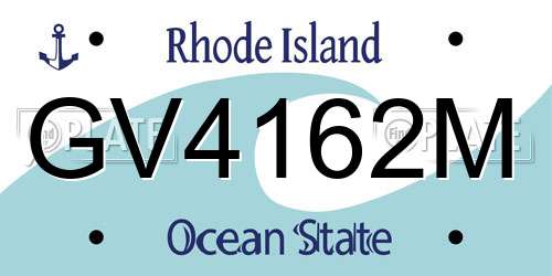 GV4162M Rhode Island License Plate