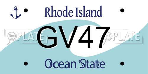GV47 Rhode Island License Plate