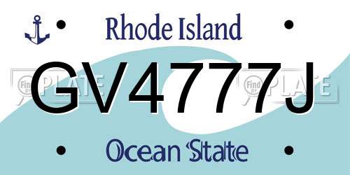 GV4777J Rhode Island License Plate