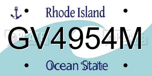GV4954M Rhode Island License Plate