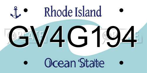GV4G194 Rhode Island License Plate