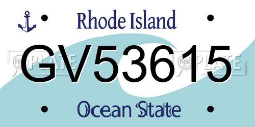 GV53615 Rhode Island License Plate