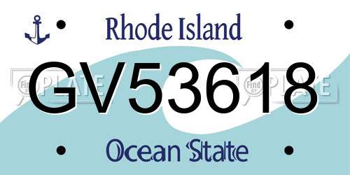 GV53618 Rhode Island License Plate