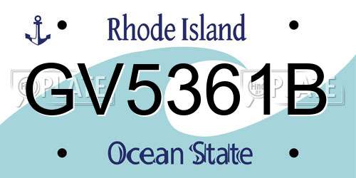 GV5361B Rhode Island License Plate