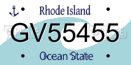 GV55455 Rhode Island License Plate