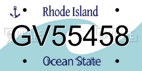 GV55458 Rhode Island License Plate