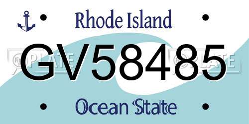 GV58485 Rhode Island License Plate