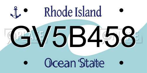 GV5B458 Rhode Island License Plate