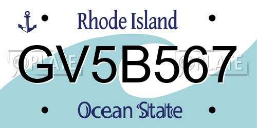 GV5B567 Rhode Island License Plate