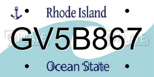 GV5B867 Rhode Island License Plate