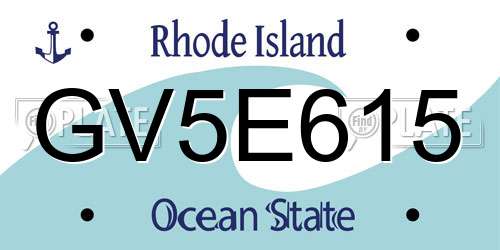 GV5E615 Rhode Island License Plate